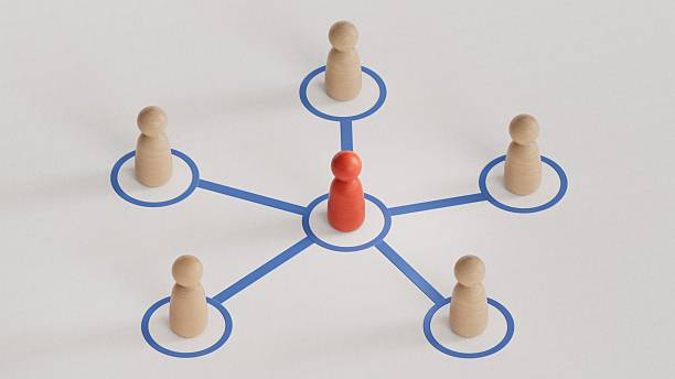 istock Group of cartoon characters - social networking concept - 3D illustration.leader teamwork and success.3D rendering on white background. 2249265155