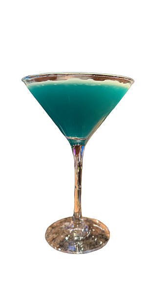 istock Blue Martini Cocktail In Elegant Glass Isolated On White 2249266921
