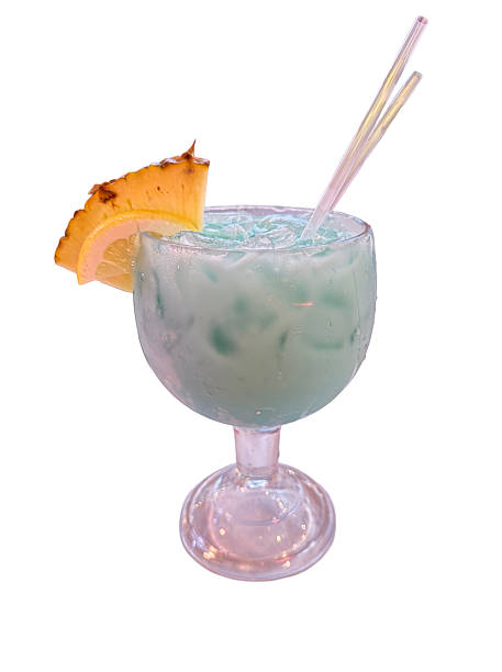 istock Tropical Iced Cocktail With Pineapple Garnish Isolated On White 2249266924