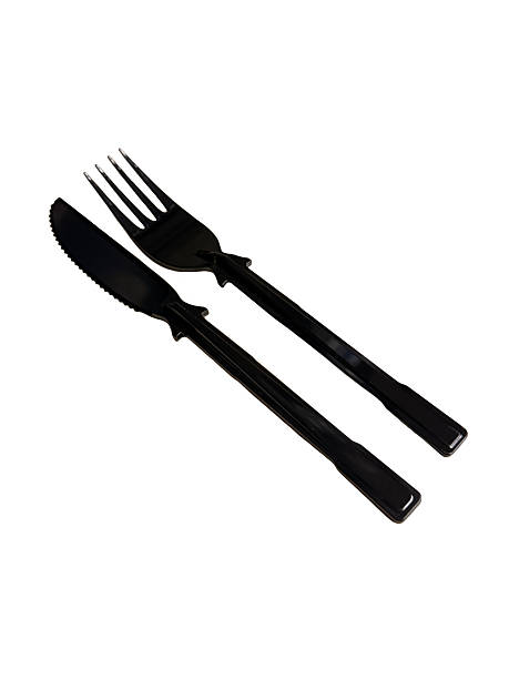 istock Black Fork And Knife Cutlery Set Isolated On White Background 2249266978