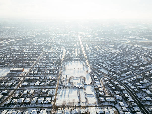 Suburban Winter in Montreal, Quebec, Canada