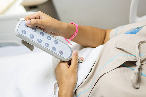 istock Patient's calm experience using remote control in hospital close-up perspective 2249272820