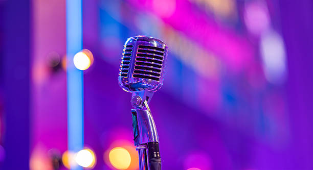 istock Retro microphone in a karaoke club 2249276700