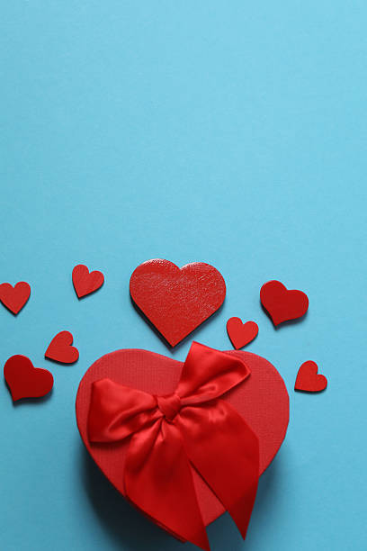 istock Valentine's Day card with hearts, on a blue background. 2249278644