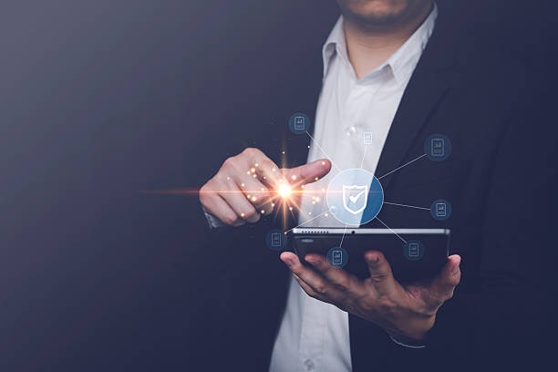 istock Businessman showing online document verification icon,  Concept of practice and policy Articles of Association Terms and Conditions Regulatory and legal advice company policy. 2249278791