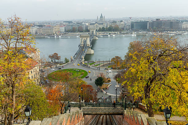 The landmark Liberty Bridge on the Danube Waterfront in downtown Budapest, Hungary.