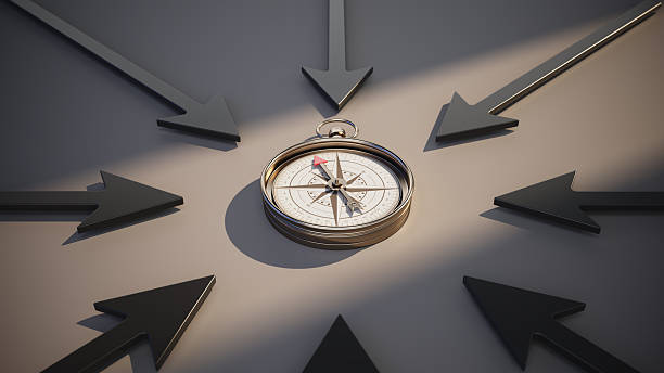 istock Compass surrounded by arrows indicating multiple directions and choices in a symbolic representation of guidance 2249283054