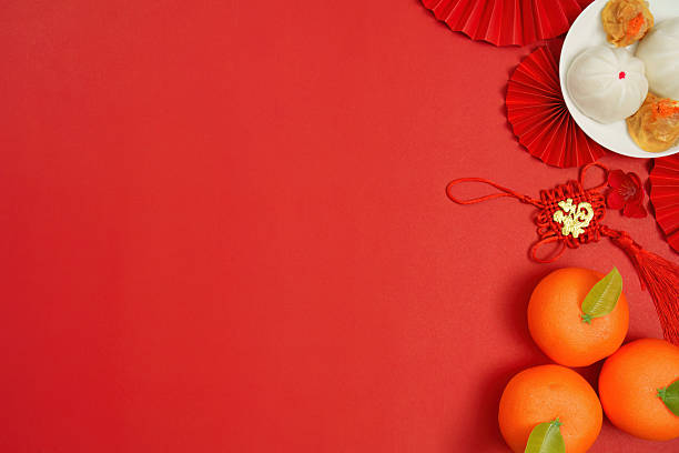 istock Chinese New Year Decor with Oranges and Dumplings 2249283183