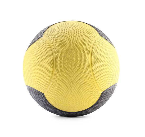 istock One rubber ball isolated on white. Sport equipment 2249283832
