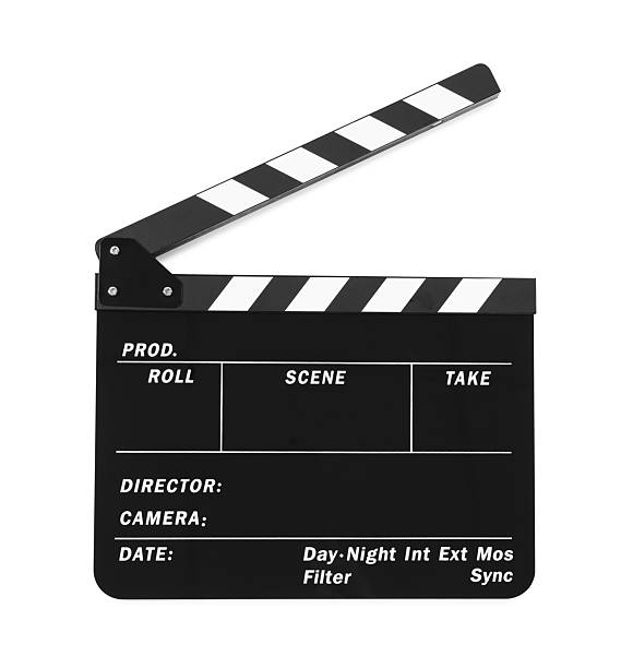 istock One movie clapper isolated on white. Film industry 2249285228