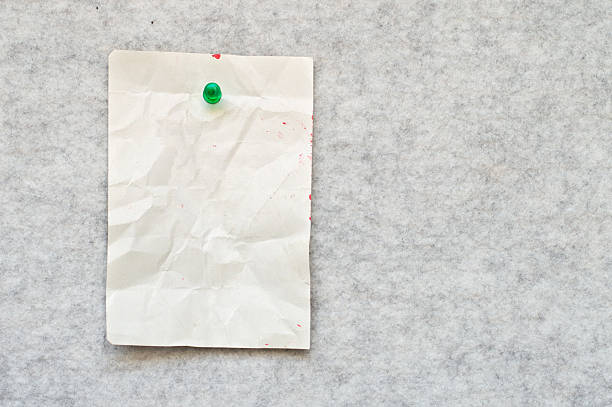 Set of various note paper sheets attached with office push pins. High-quality isolated stationery set on transparent background, perfect for office, memo, or design concepts