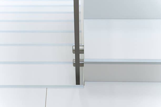 istock Modern Glass Partition Fasteners And White Shelves In Minimalist Interior Design 2249287258