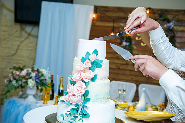 istock Beautiful and sweet wedding cake for newlyweds 2249287673