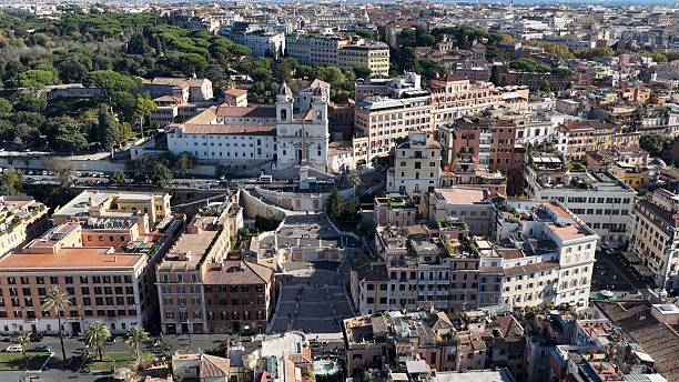istock Aerial view of the Spanish Steps in Rome. (Scalinata di Trinità dei Monti) 2249288292