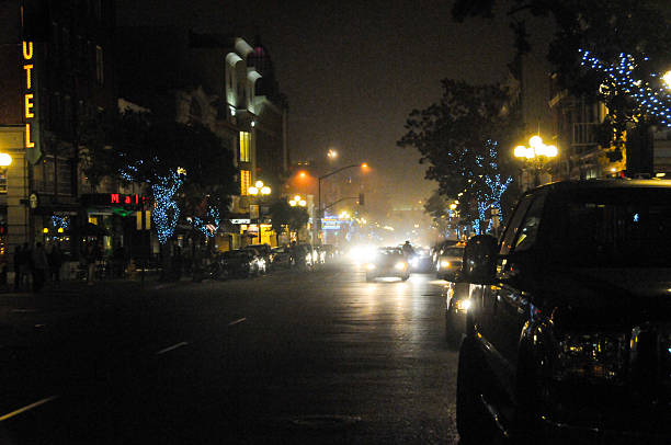 San Diego, United States - November 16, 2010. Night time impression, showing the streets of San Diego.
