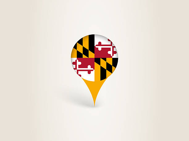 istock Pin Icon with Maryland National Flag. 2249293251