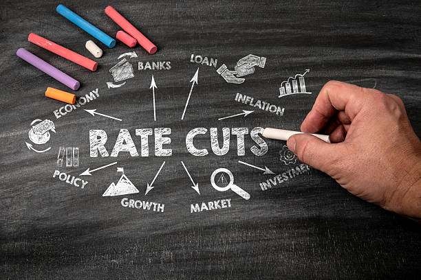 istock Rate Cuts Concept. Black scratched textured chalkboard background 2249294214
