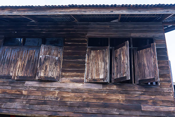 istock Old Wooden Thai House Windows 2249294646