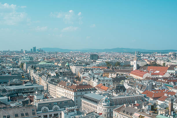 Leopoldstadt District in Vienna . Modern residential houses in Vienna