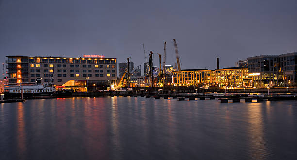 istock Dramatic Long Exposure of Illuminated City Structures at Twilight 2249297100