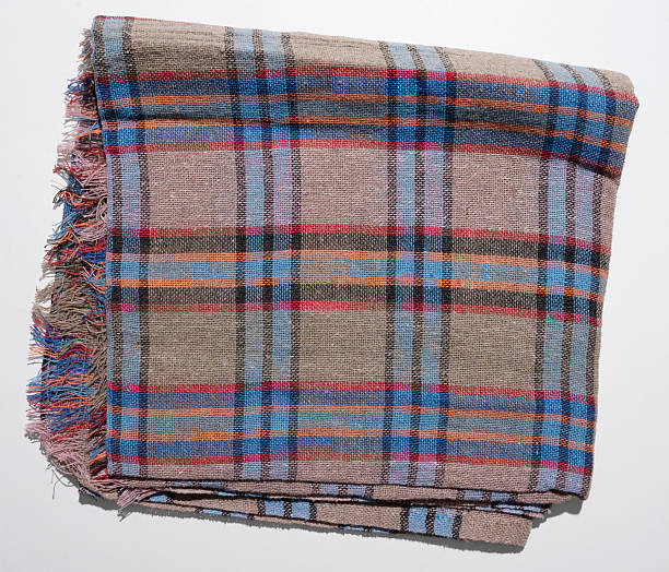 istock Folded Indian Handwoven Plaid Cotton Throw 2249297943