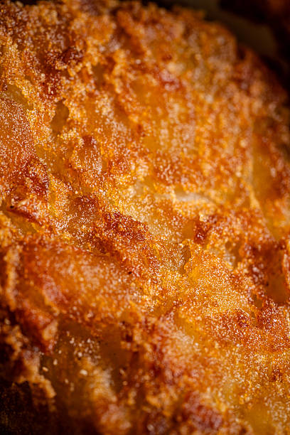 Crispy fried crust close-up.