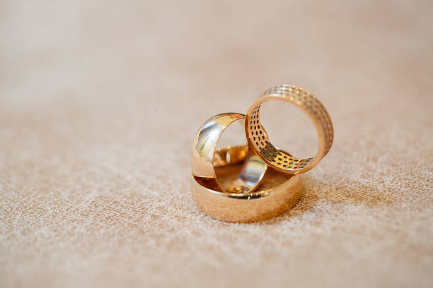 Golden wedding rings for newlyweds