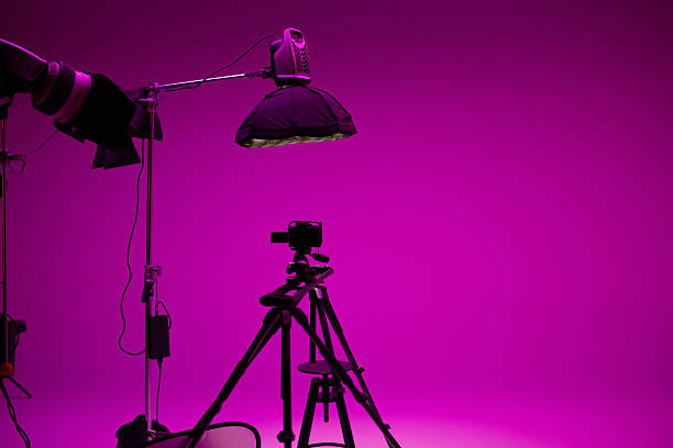 istock Modern LED studio lights and set for commercial video and photography use. 2249299657