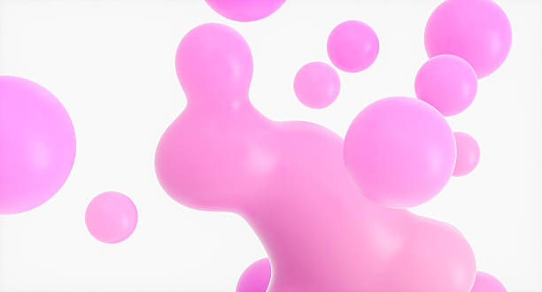 istock Abstract holiday and celebration background with floating spheres,  liquid blobs, soap bubbles. 3d rendering 2249303810