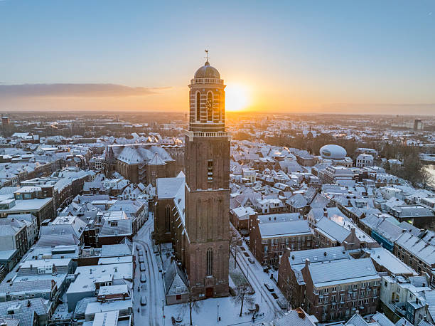 istock Zwolle Peperbus church tower during a cold winter sunrise 2249308332