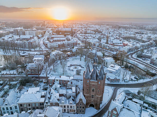 istock Zwolle Sassenpoort old gate during a cold winter morning 2249308336