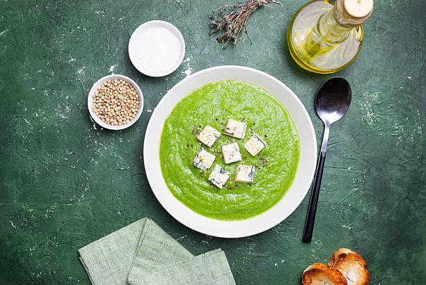 istock Green broccoli soup with blue cheese. Vegetarian. Healthy eating. 2249308379