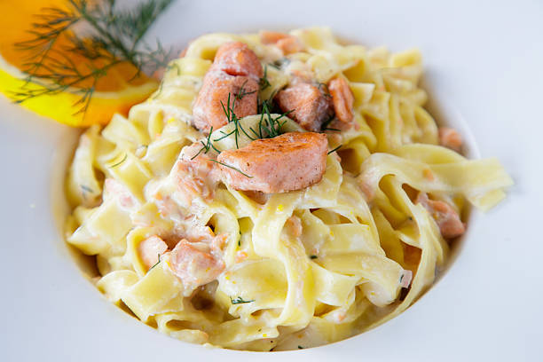 istock Tagliatelle with salmon in white sauce 2249308571