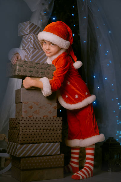 Christmas tree and Japanese children