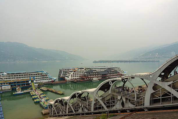 Kui Men, China - May 17, 2025: Cruise terminal at Yangtze river, China.