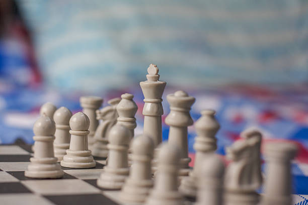 Chess piece on red background