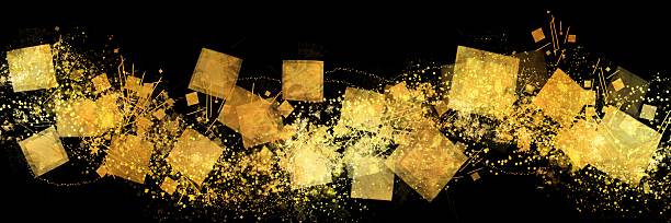 istock A dazzling scene of glittering golden brush strokes against a black background 2249324791