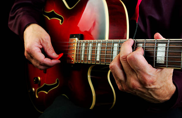 istock playing electric guitar. play the guitar closeup. 2249325022