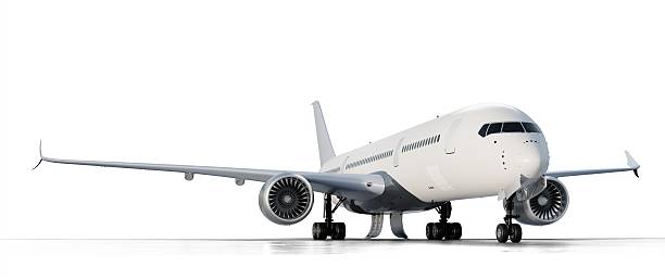 istock Parked commercial jet airplane on white background 2249327502