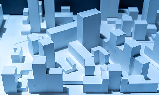 istock Model of a city plan with buildings 2249328718