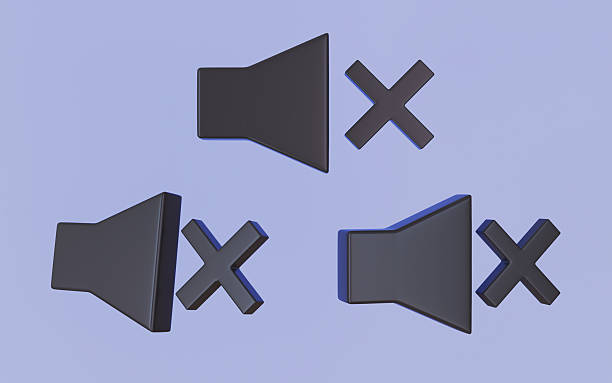 Sound off or mute icon user interface web design symbol 3d illustration