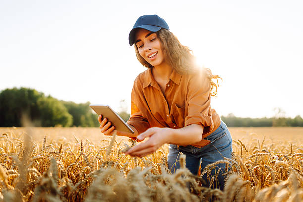 istock A female farmer stands in a wheat field, holding a digital tablet. 2249338032