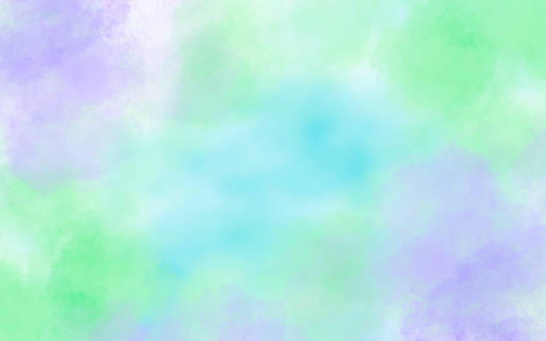 Abstract Watercolor Background in Pastel Lavender Green Blue