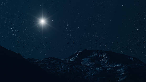 istock night Christmas panorama with a star in the sky 2249342330