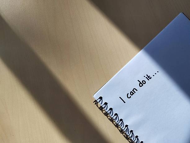 istock Hand written message i can do it with morning light from the window as self esteem building concept 2249344677