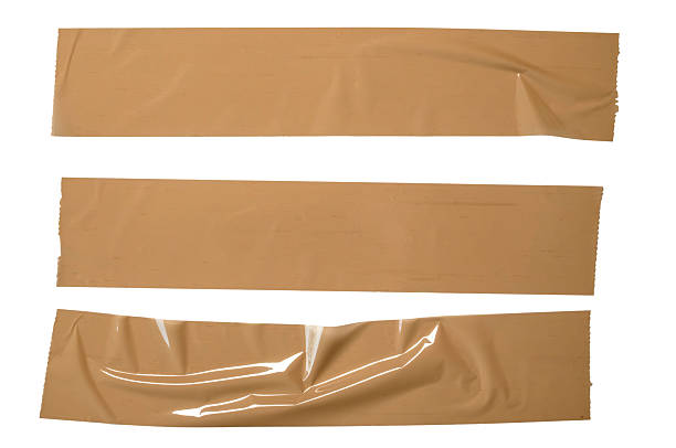 istock Three Beige Tape Strips On White Background For Packaging, Crafts, And DIY Projects 2249353737