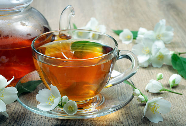istock green tea with jasmine. close-up 2249353825