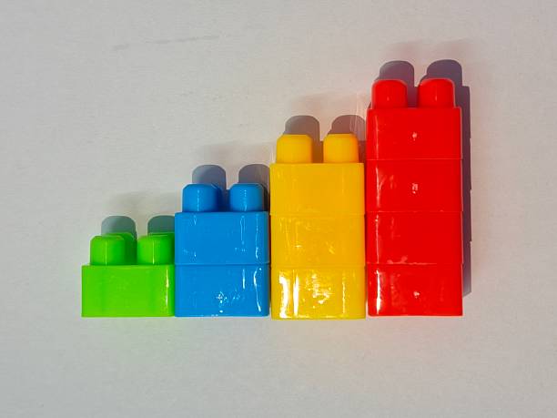 istock Colorful Building Blocks : Educational and Creative Toy Bricks for Kids and Montessori Learning. Plastic building blocks isolated on white background 2249361687