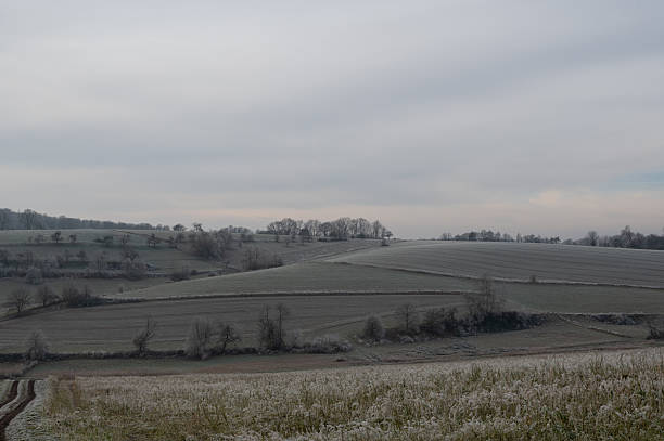 istock Landscape covered with hoarfrost on a cold winter day 2249374731