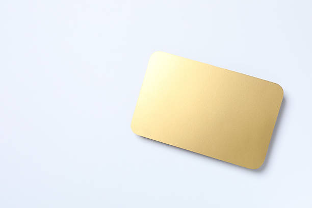 istock Golden paper card on white background 2249378091